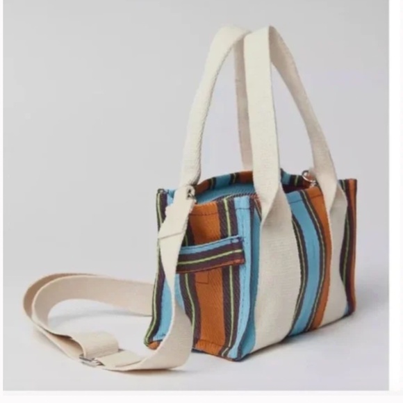 ⭐️ BDG Serena Mesh Striped Chic Hipster Hippie Artsy Modern Hip Mini Tote Bag - Picture 1 of 7